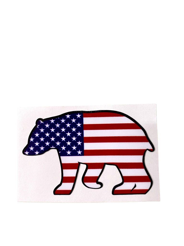 Decal/Sticker - Patriotic Bear - Die-Cut 5.25" x 3.5" - Vinyl, Waterproof