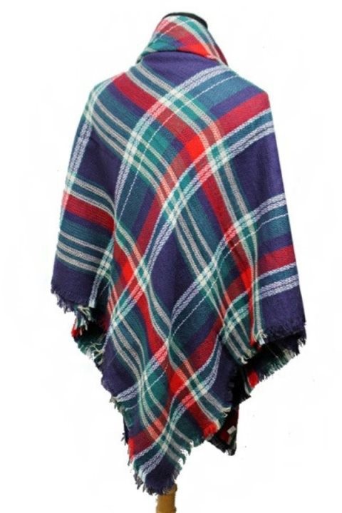 Scarf - Blanket Scarf - Oversized Square in Multi Color Plaids