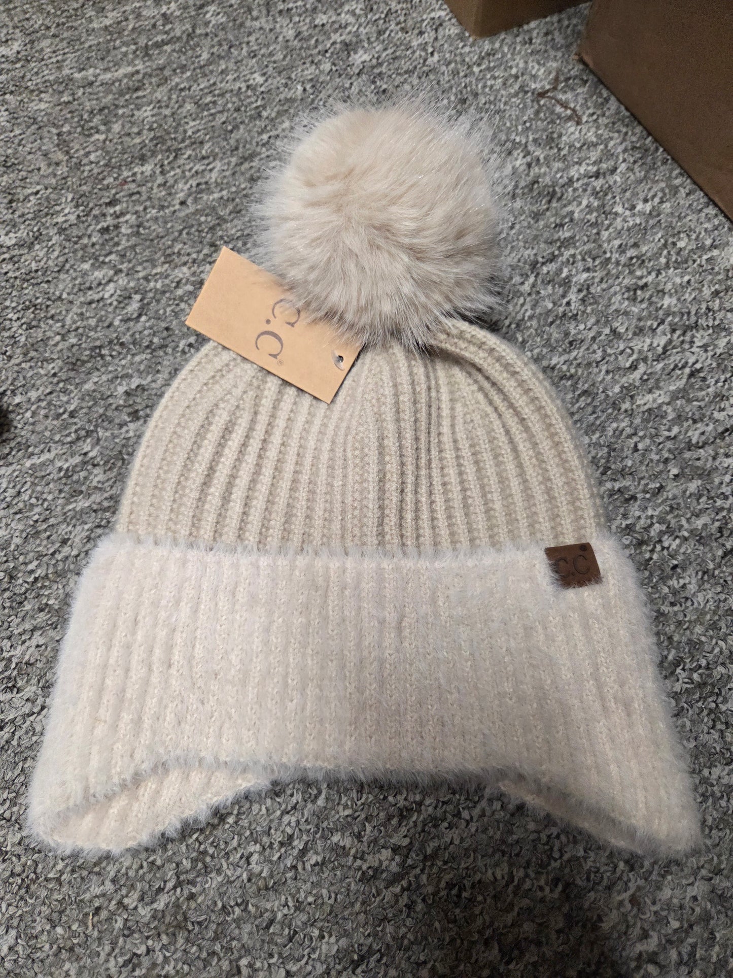 Hat - CC Fur Earflap Beanie Winter Hat in Assorted Colors