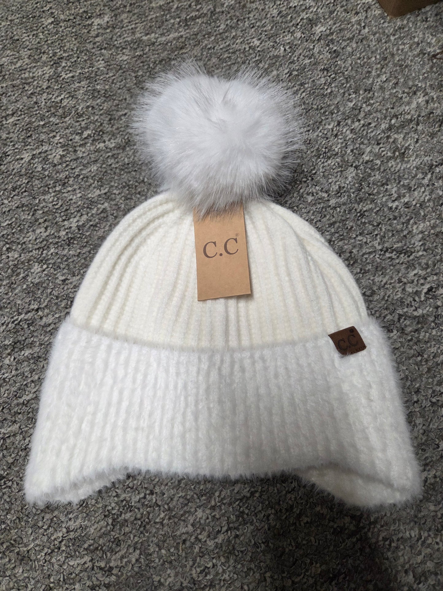 Hat - CC Fur Earflap Beanie Winter Hat in Assorted Colors