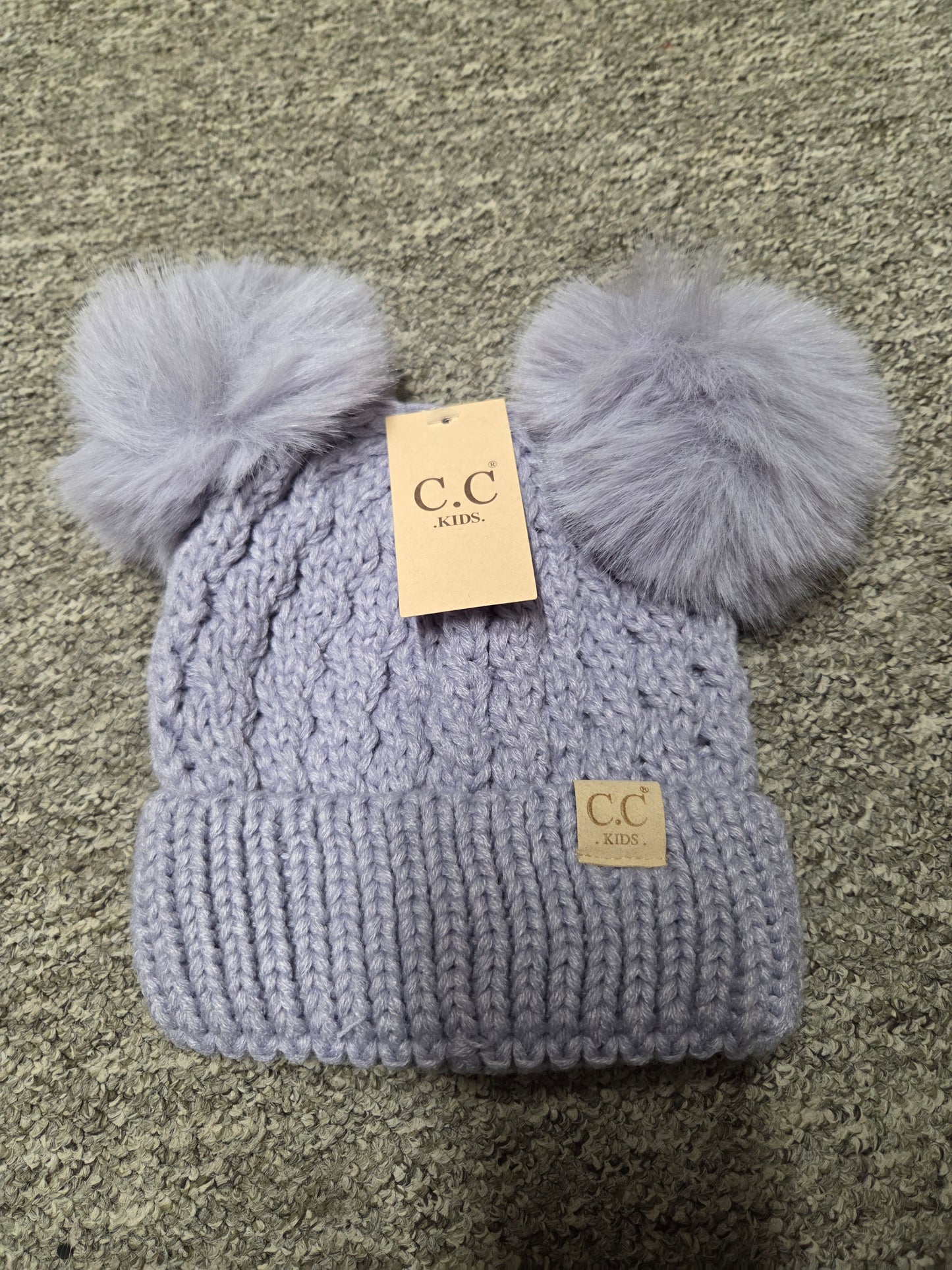 Hat - CC KIDS Double pom pom all over cable pattern Beanie