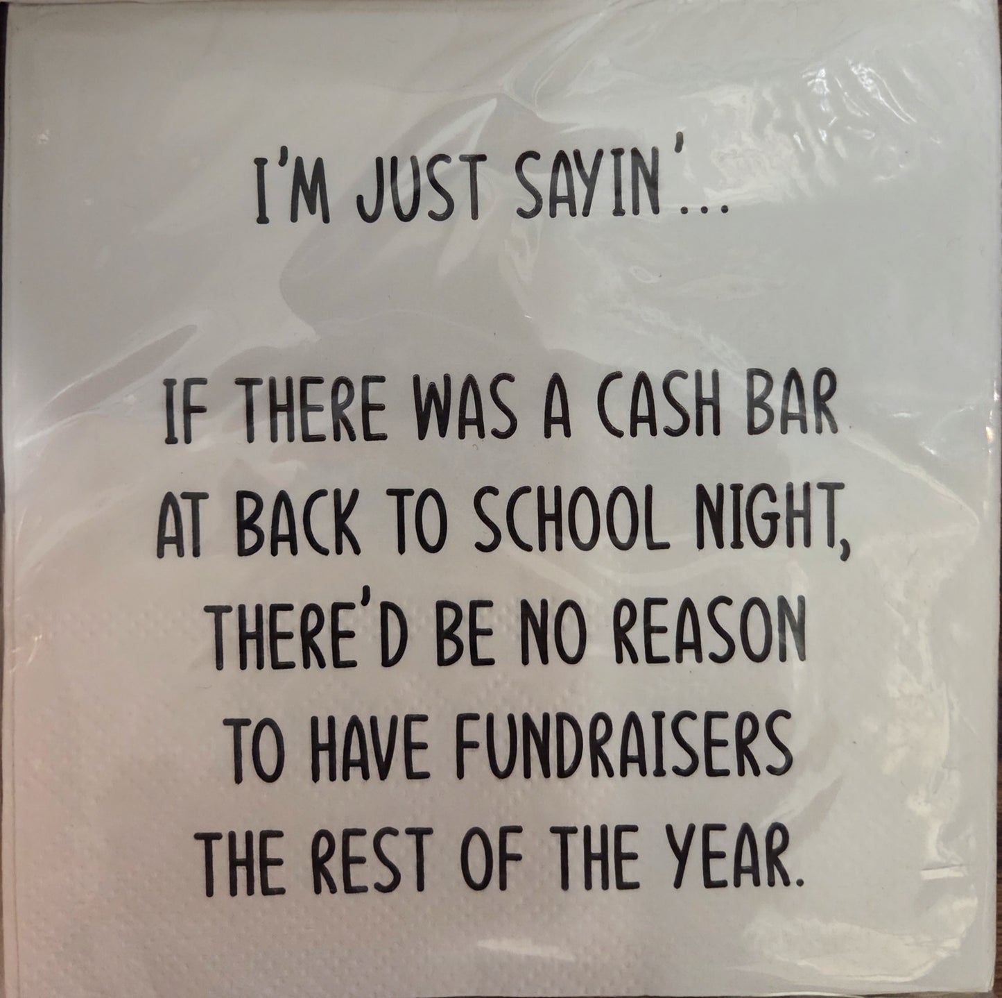 Napkins - Cocktail size for Happy Hour - Funny for Everyone - Black and White