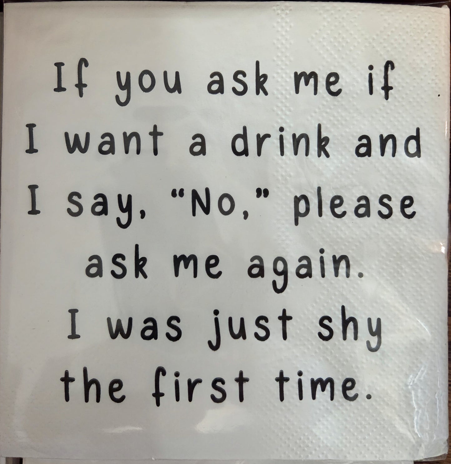 Napkins - Cocktail size for Happy Hour - Funny for Everyone - Black and White