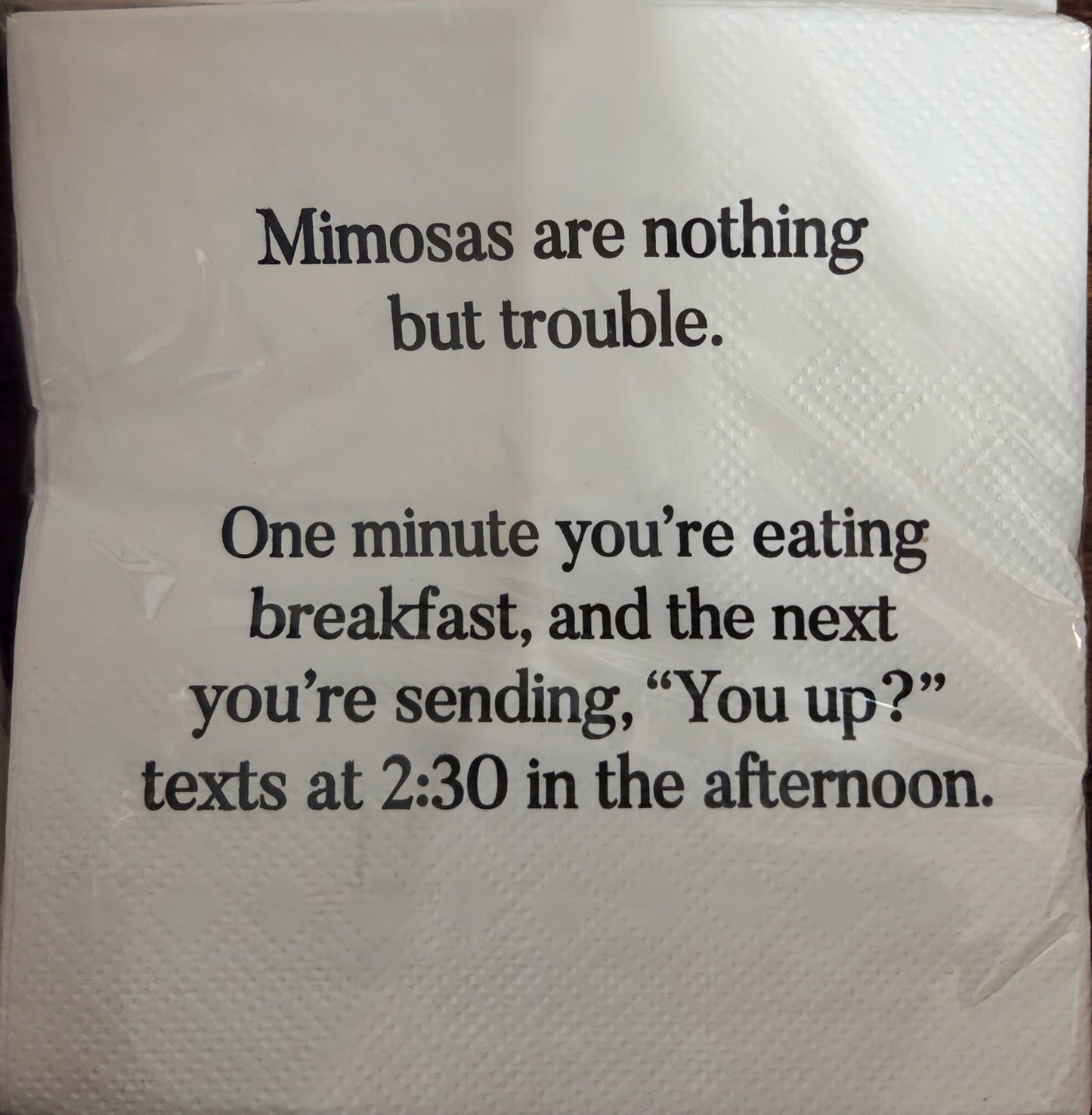 Napkins - Cocktail size for Happy Hour - Funny for Everyone - Black and White