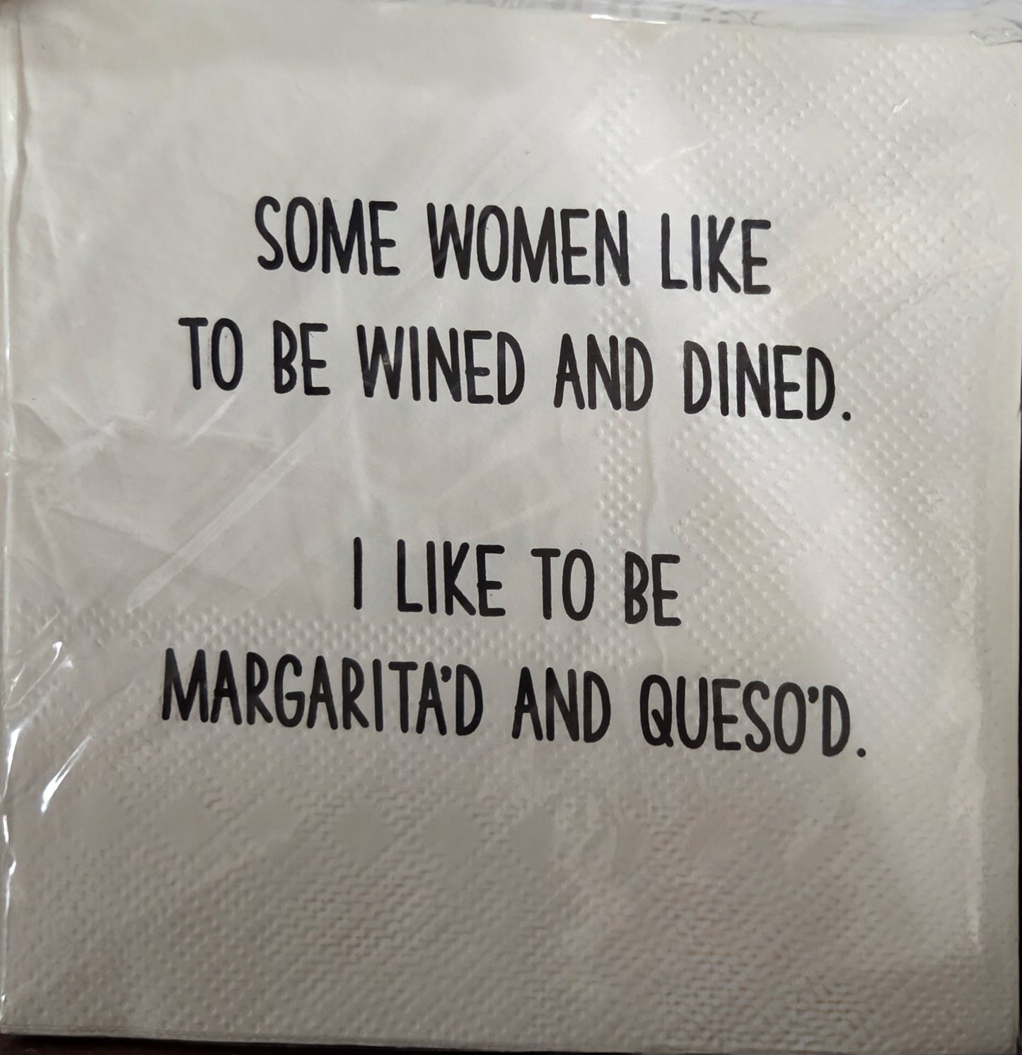 Napkins - Cocktail size for Happy Hour - Funny for Everyone - Black and White