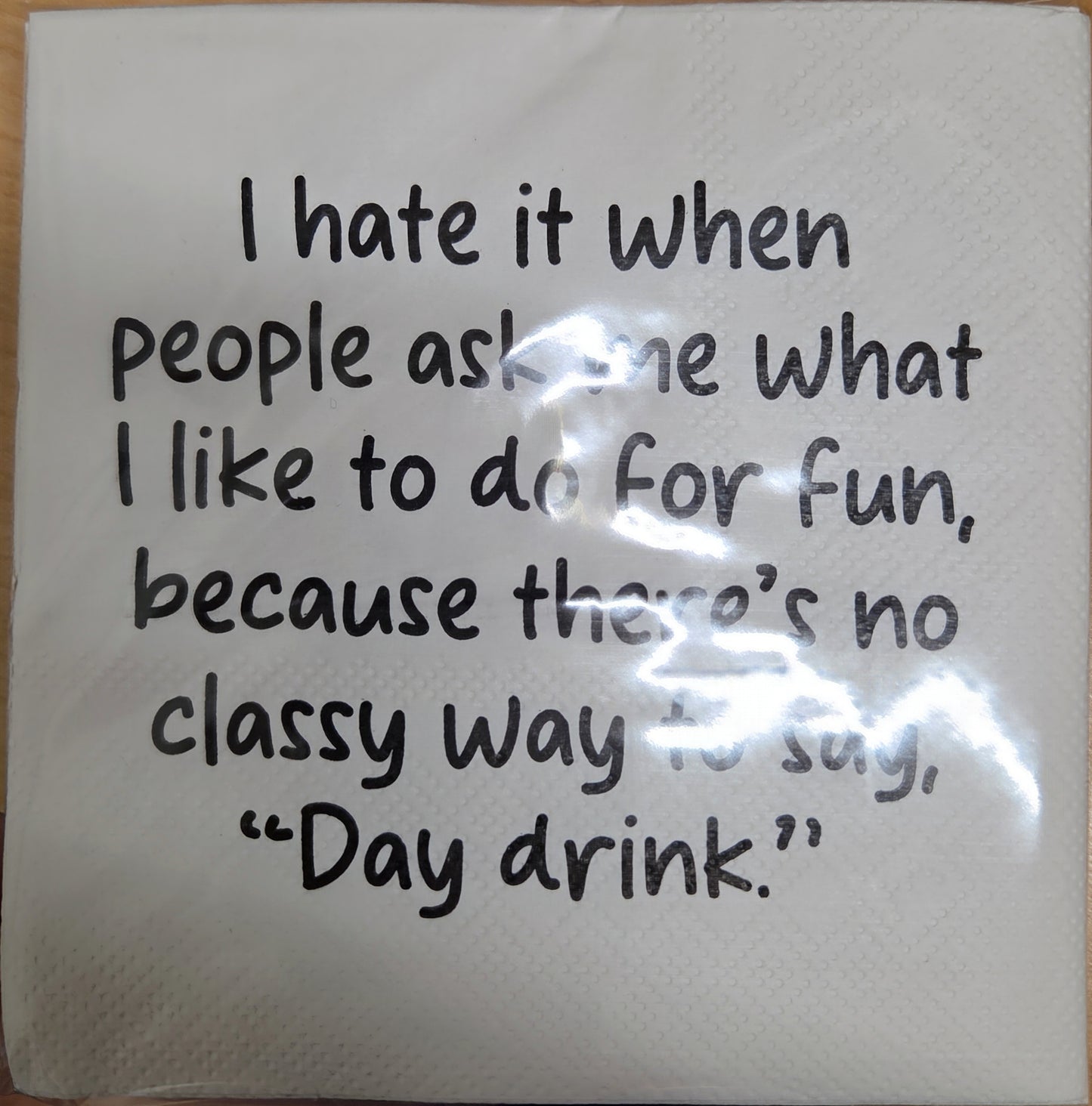 Napkins - Cocktail size for Happy Hour - Funny for Everyone - Black and White