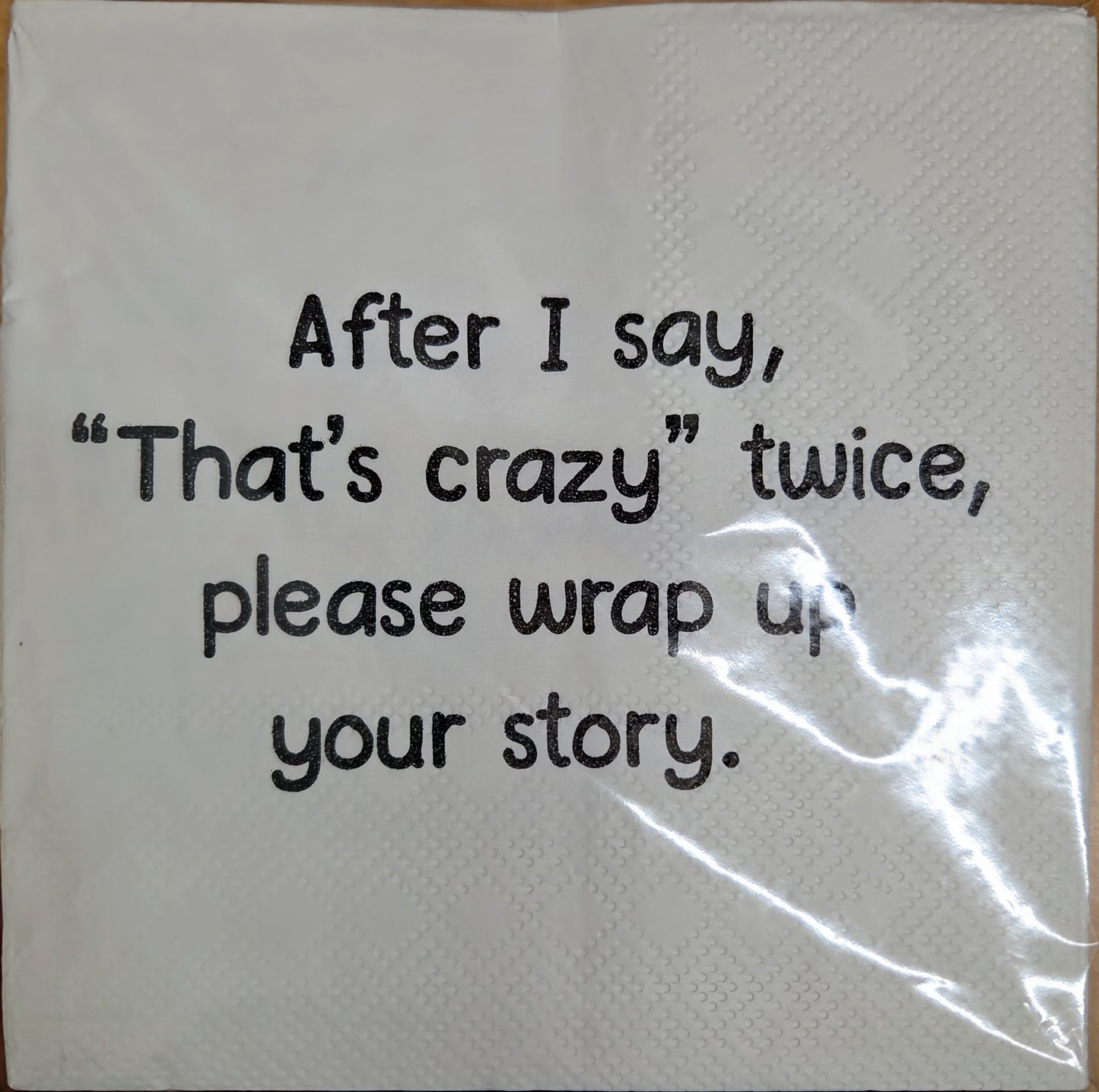Napkins - Cocktail size for Happy Hour - Funny for Everyone - Black and White