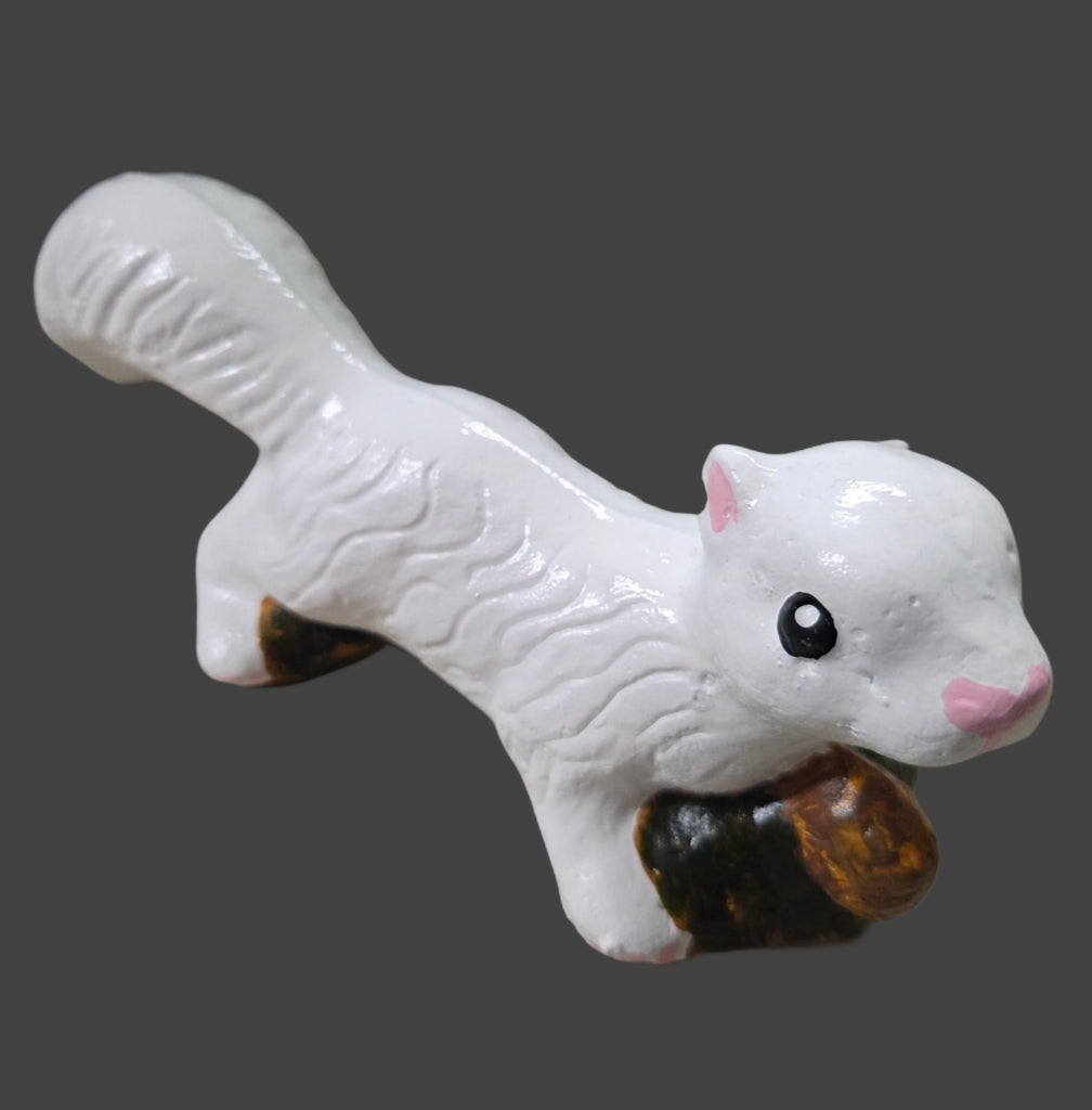 Figurine - Cement Mini Squirrel Posing with or without an Acorn - Garden Statue