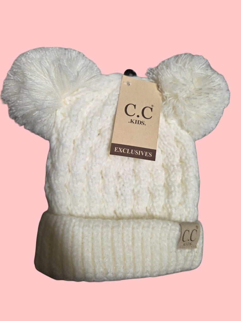 Beanie by "CC" with Double Pom Pom for Youth