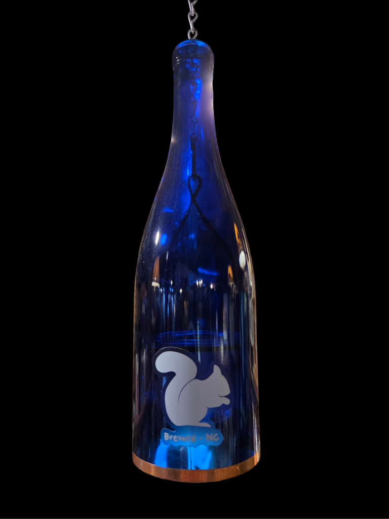 Home Decor - Cobalt Blue Glass Bottle Tea Light Lantern