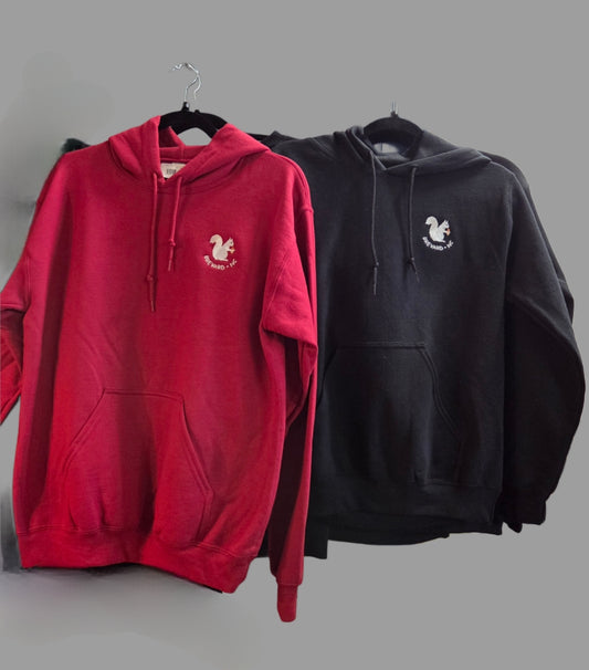 Hoodie - Adult - Embroidered Logo - Heavy Blend - No-Zip in Black and Cardinal Red
