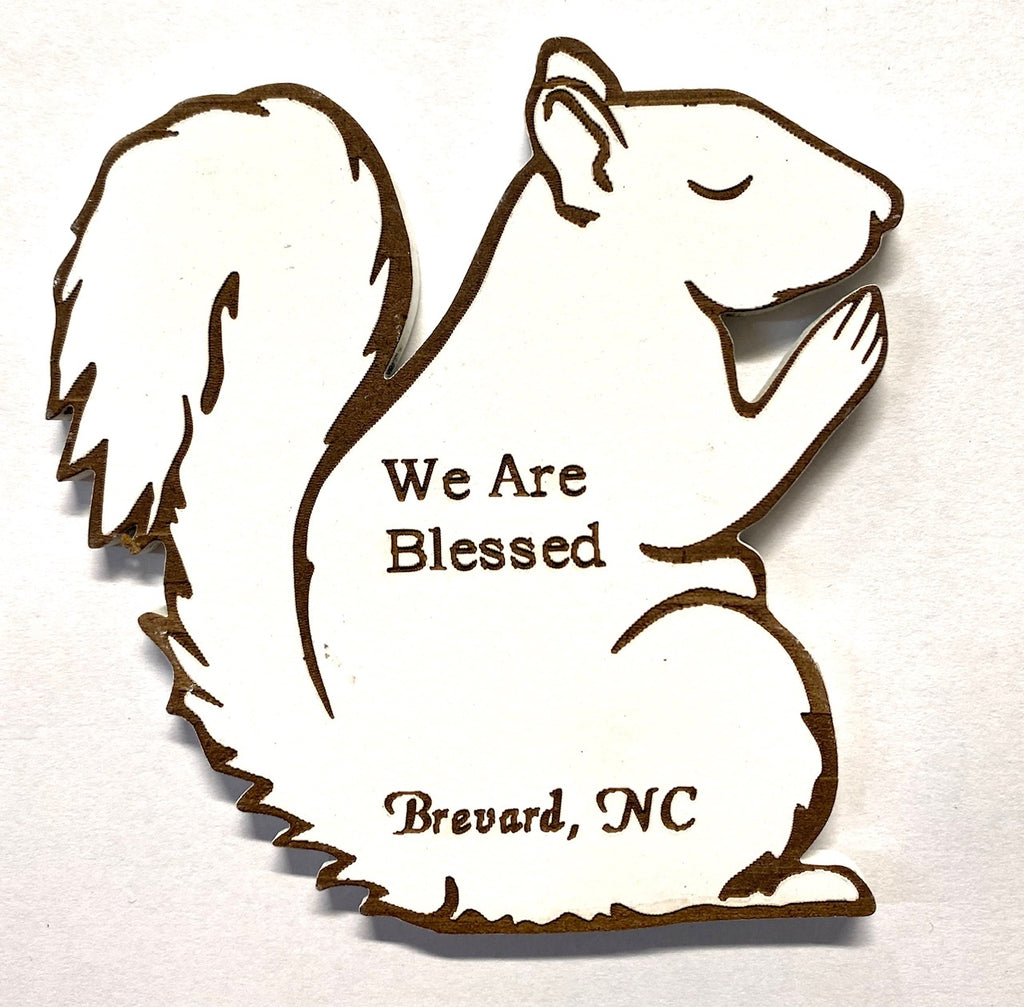 Magnet - Laser - We Are Blessed Praying White Squirrel 4"