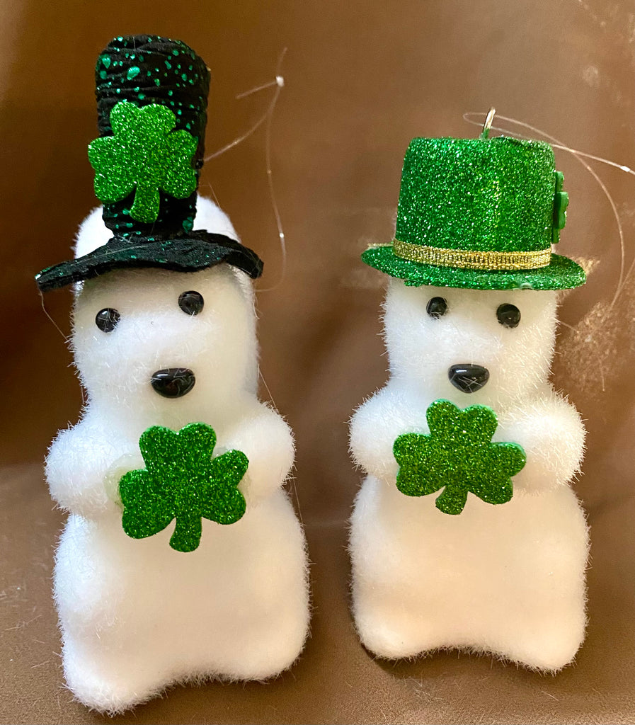 Ornament - Fuzzy White Squirrel St. Patrick's Ornament