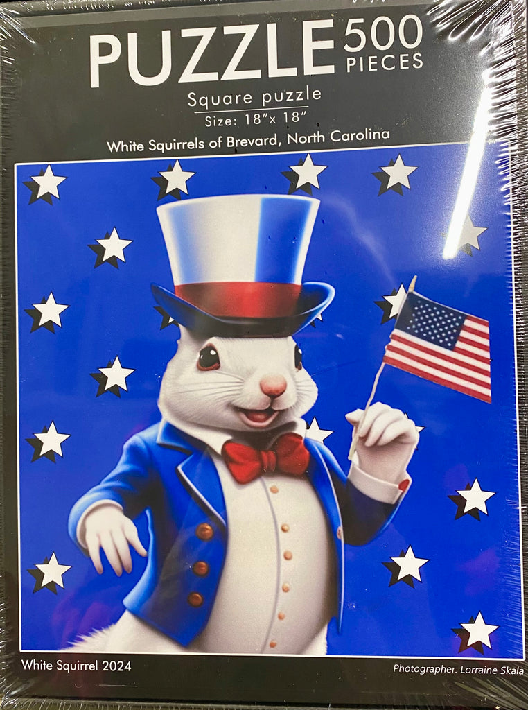 Puzzle - For Adults - Patriotic Squirrel - 18" x 18" - 500 Pieces