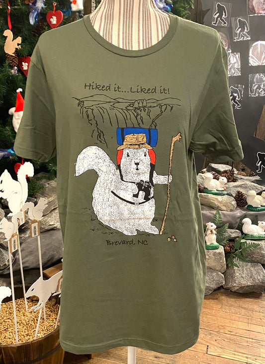 T-Shirt - Adult - Hiked It. Liked It. - Short Sleeve Crew Neck in Military Green
