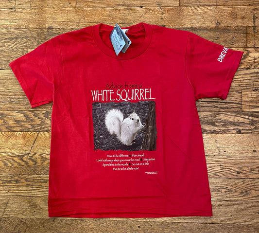 T-Shirt - Kids - Youth - Advice from a White Squirrel - Short Sleeve Crew in Red