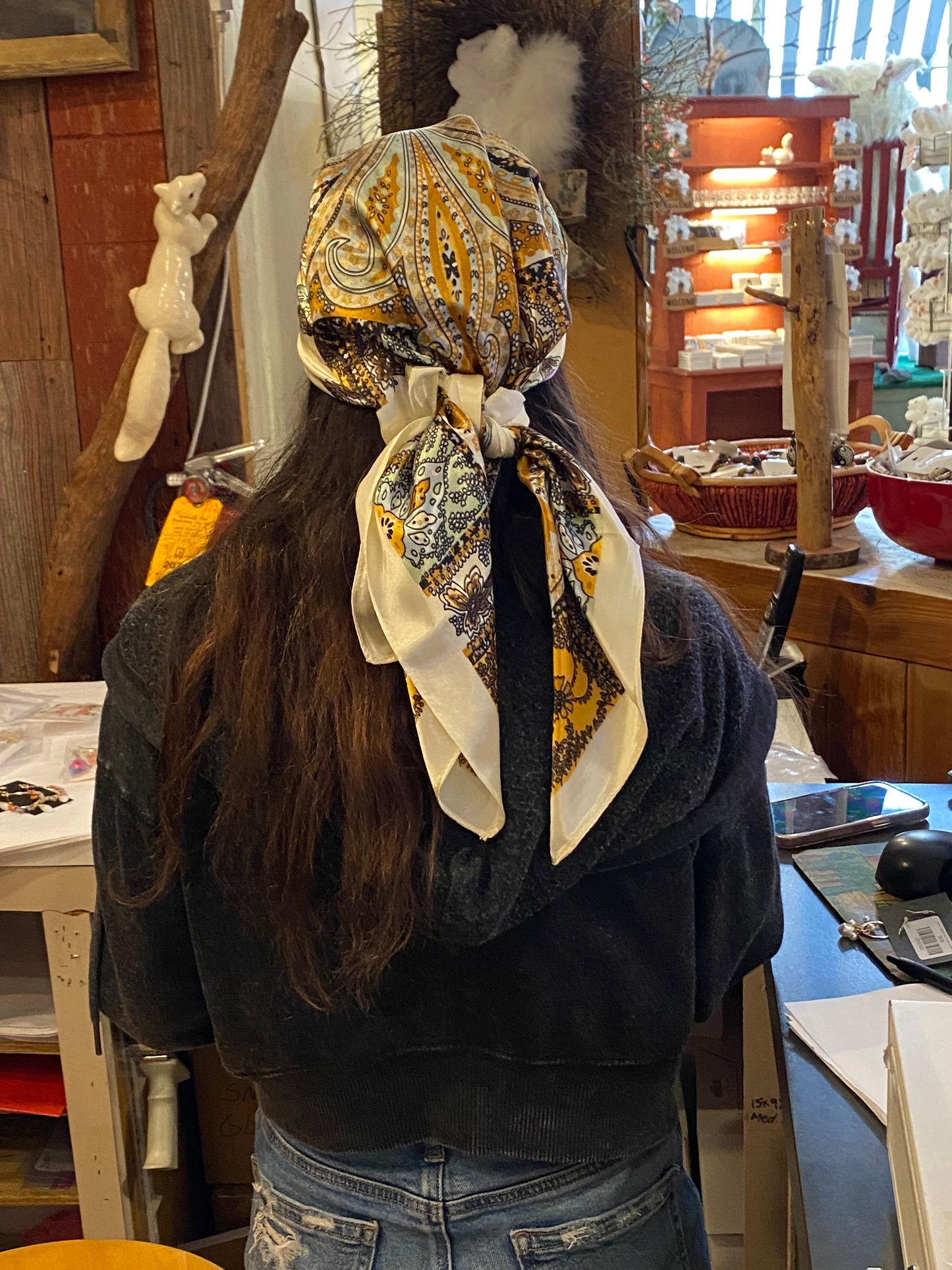 Scarf - Satin Bohemian Scarf in Assorted Colors