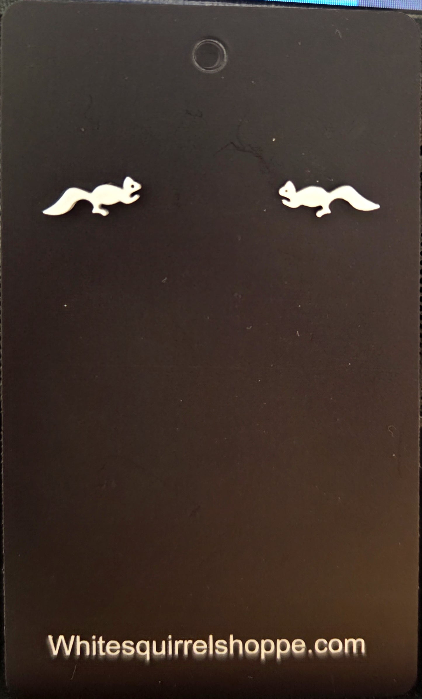 Jewelry - Earrings White Squirrel Silhouette Posts
