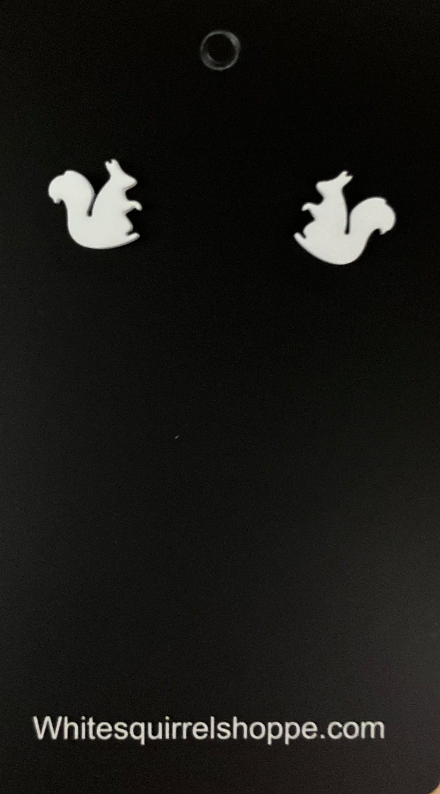Jewelry - Earrings White Squirrel Silhouette Posts