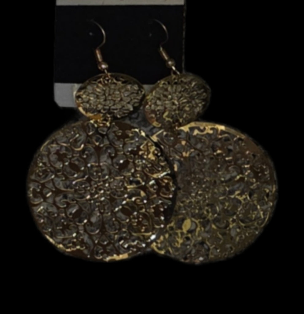 Jewelry - Earrings Dangle Assorted Laser Collection in Gold Silver and Black Tones