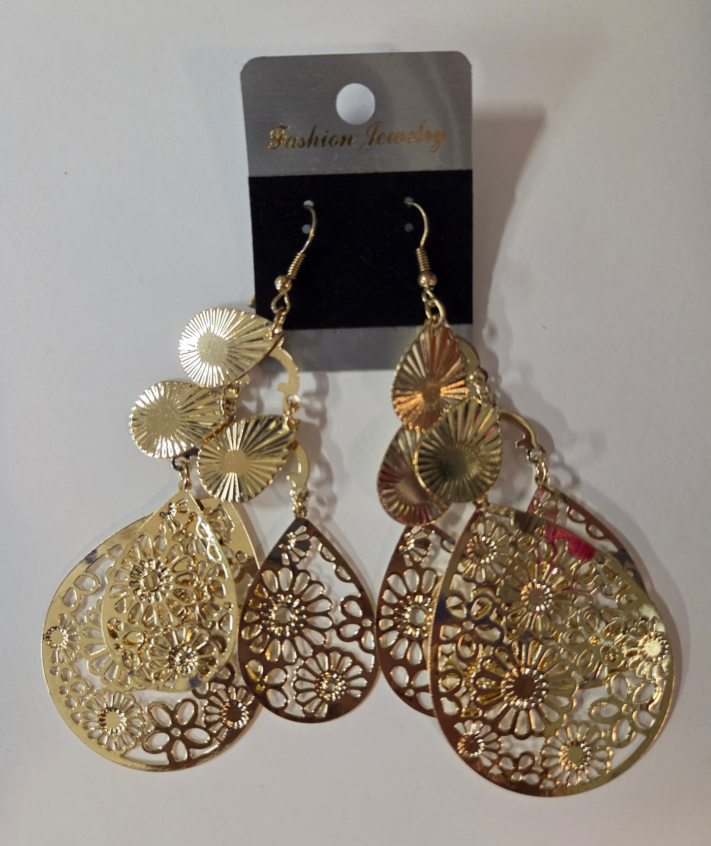 Jewelry - Earrings Dangle Assorted Laser Collection in Gold Silver and Black Tones