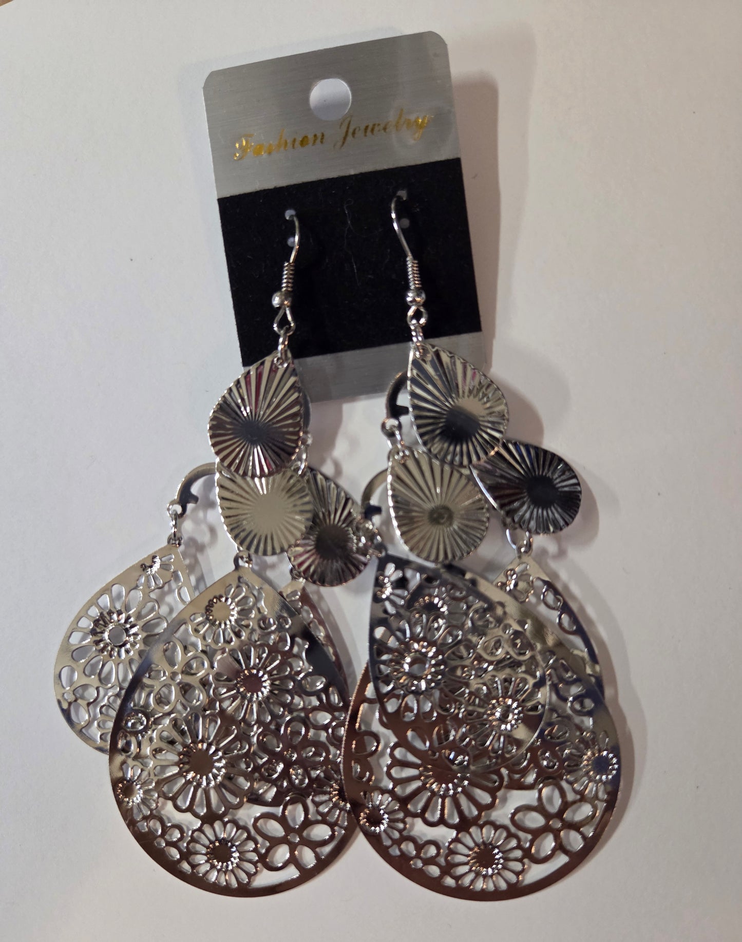 Jewelry - Earrings Dangle Assorted Laser Collection in Gold Silver and Black Tones