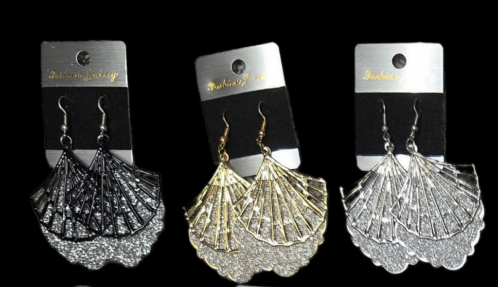 Jewelry - Earrings Dangle Assorted Laser Collection in Gold Silver and Black Tones