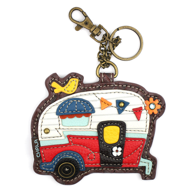 Purse Charm - Chala - Key Chain Zipper Back in Sasquatch, Sunflower, Honey Bee, Piano, Hummingbird, Cardinal, Bicycle and Cross