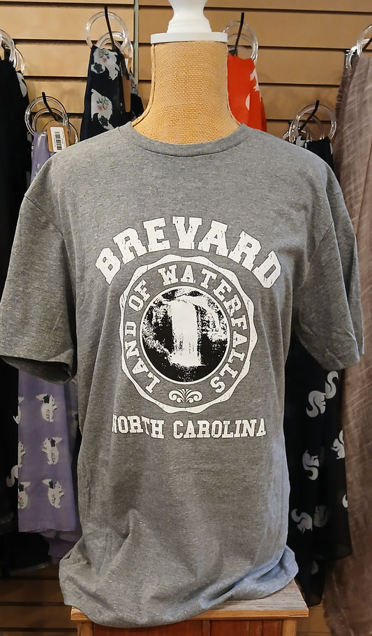 T-Shirt - Adult - Land of the Waterfalls - Short Sleeve Crew Neck in Grey