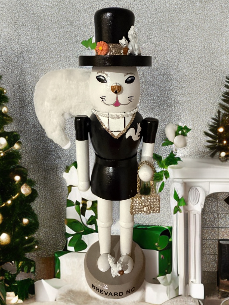 Nutcracker - Hand Painted White Squirrrel by Lady Anne