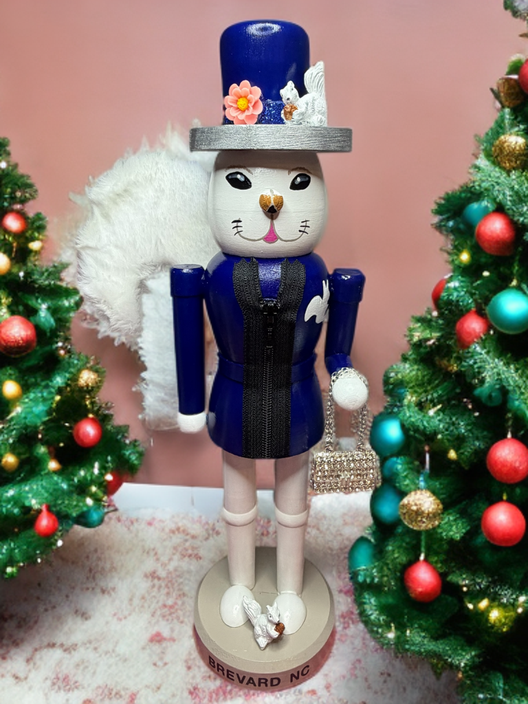 Nutcracker - Hand Painted White Squirrrel by Lady Anne