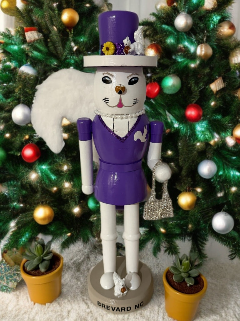 Nutcracker - Hand Painted White Squirrrel by Lady Anne