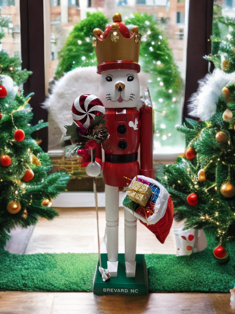 Nutcracker - Hand Painted White Squirrrel by Lady Anne