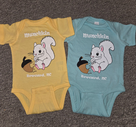 T-Shirt - Kids - Baby Onesie - Munchkin White Squirrel - Brevard NC