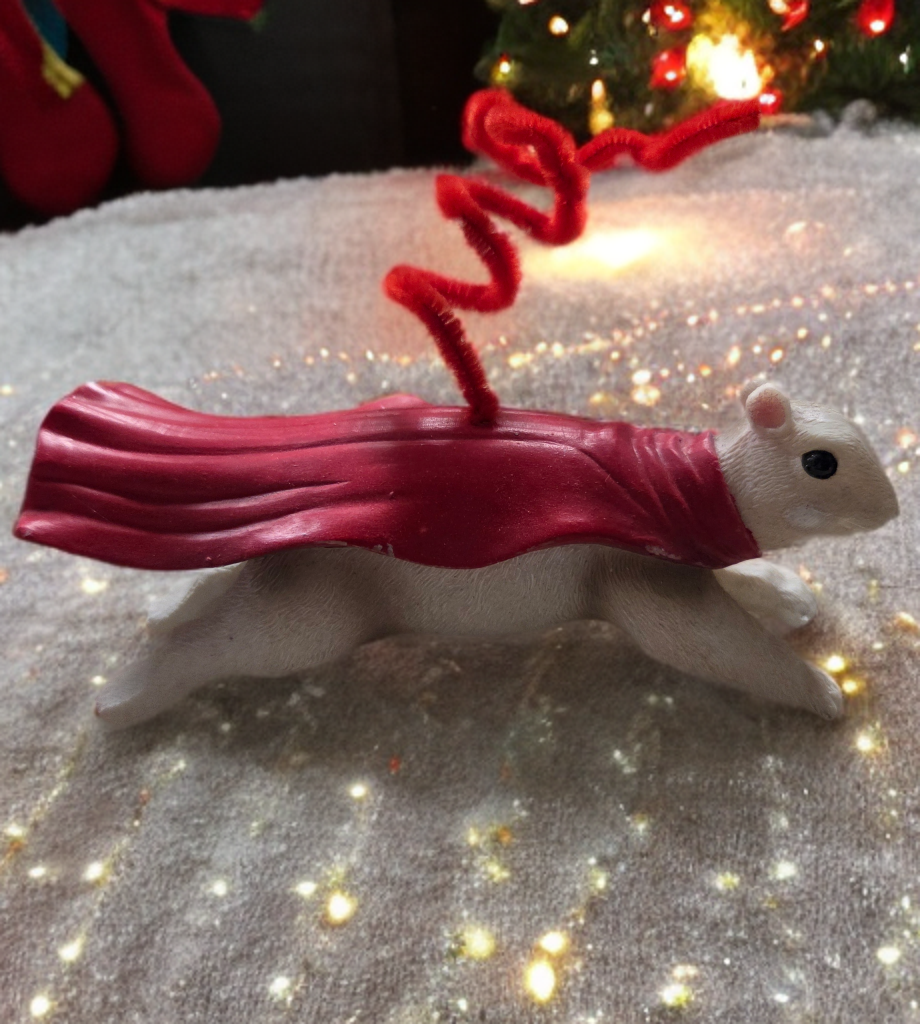 Ornament - Super Squirrel - Resin - Super Hero with Red Cape
