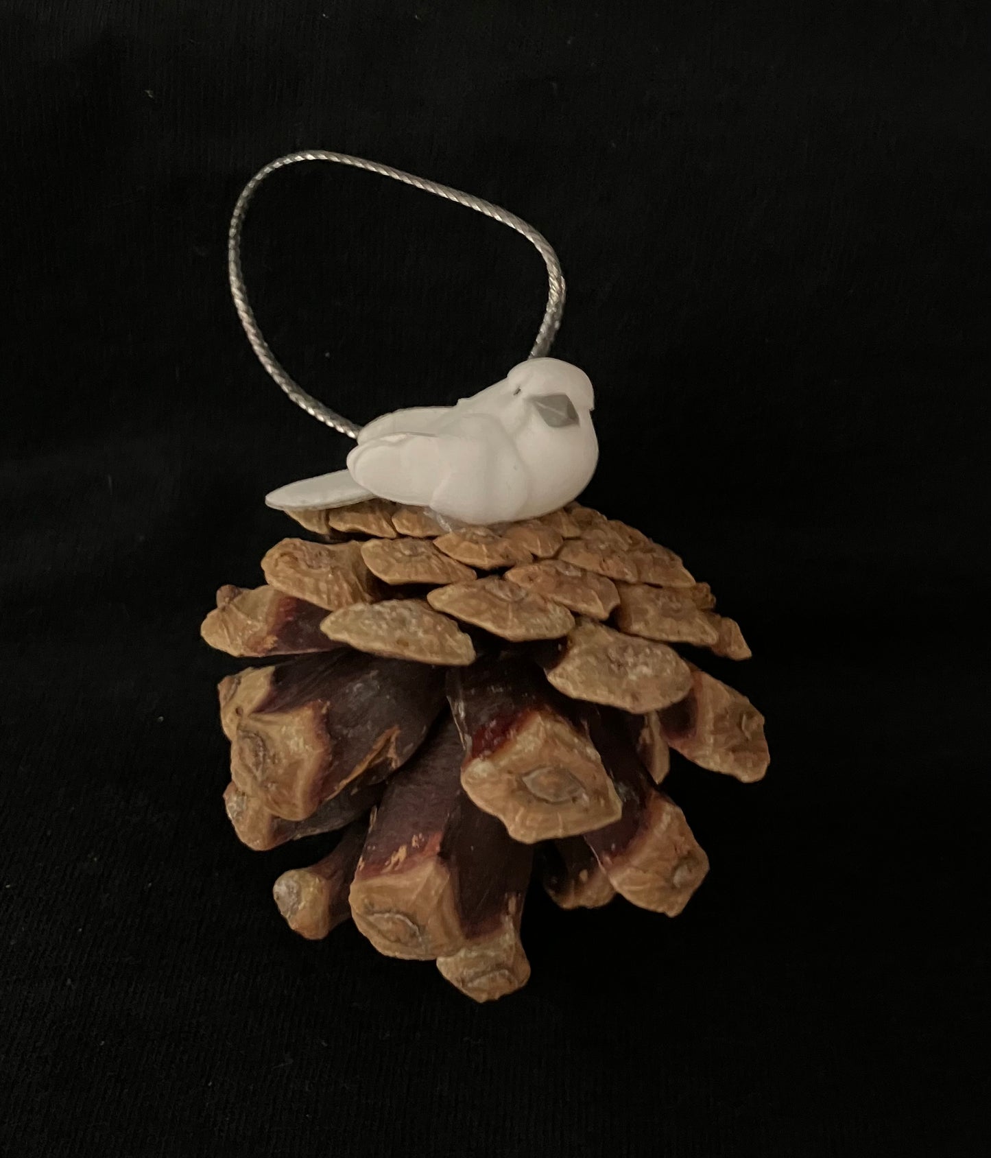 Ornament - Pinecone with Miniature Bird