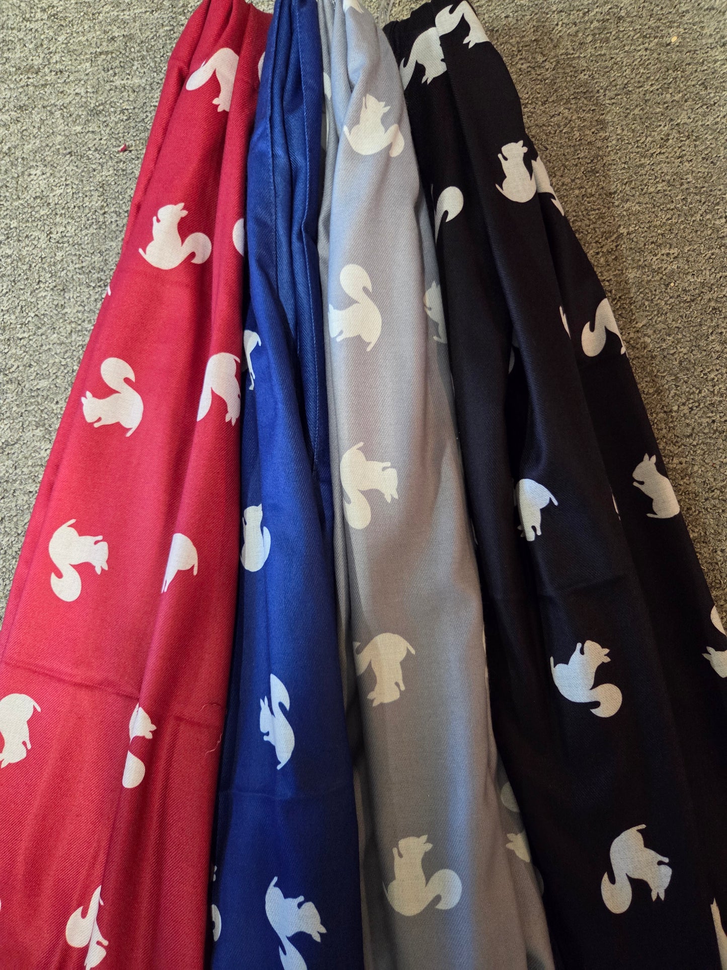 Scarf - Cashmere-Feel White Squirrel Scarf - Winter Shawl Stadium Blanket 84x28