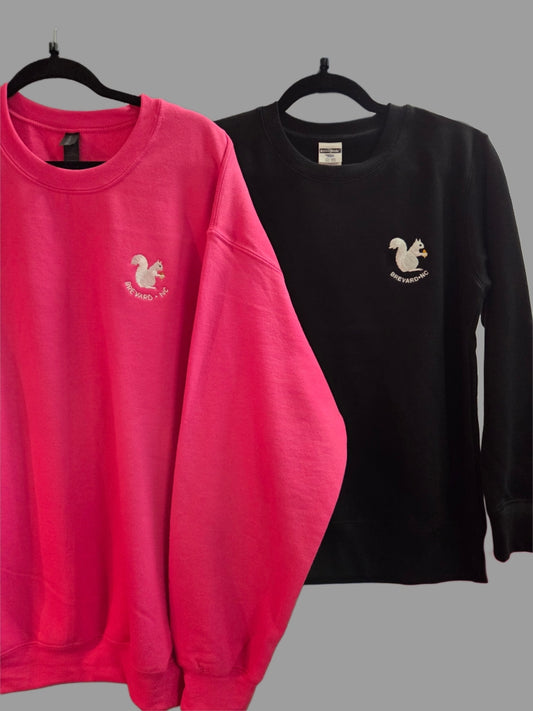 Sweatshirt - Adult - Embroidered Logo - Heavier Weight Fleece Long Sleeve Crew Neck in Black