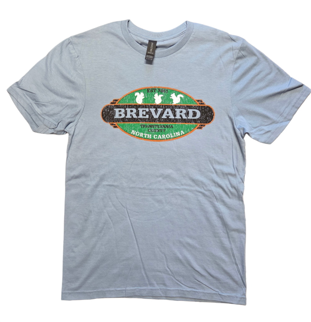 T-Shirt - Adult - Retro Oval White Squirrel Stamp in Various Sizes | Brevard, NC