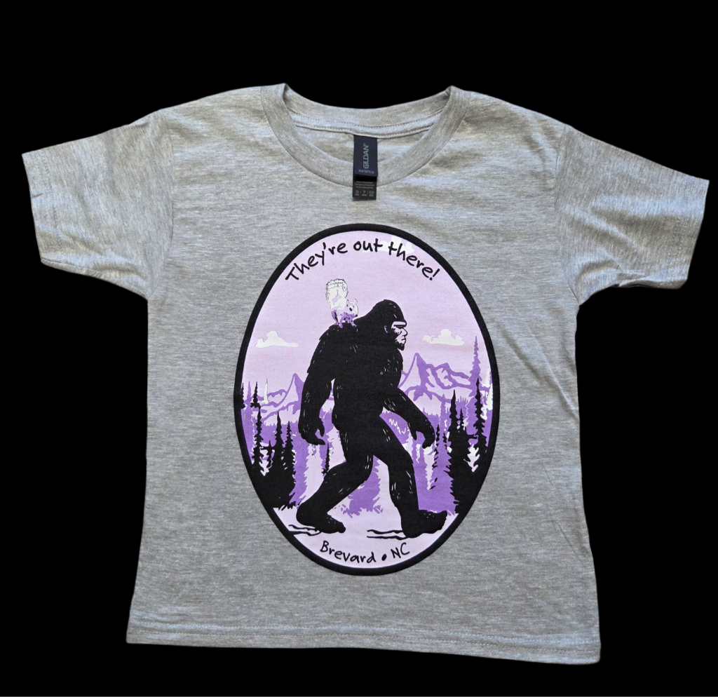 T-Shirt - Kids - Sasquatch with White Squirrel on Shoulder - Brevard, NC