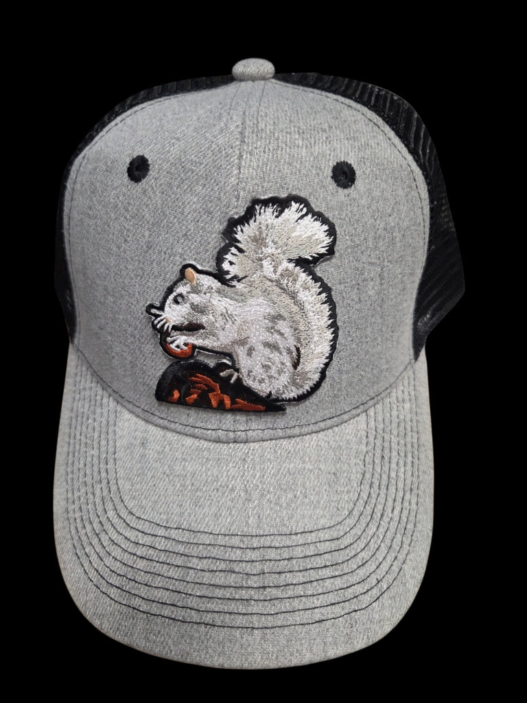 Trucker Hats - Structured with Mesh Snap Back with Various Patches of White Squirrels and Brevard, NC