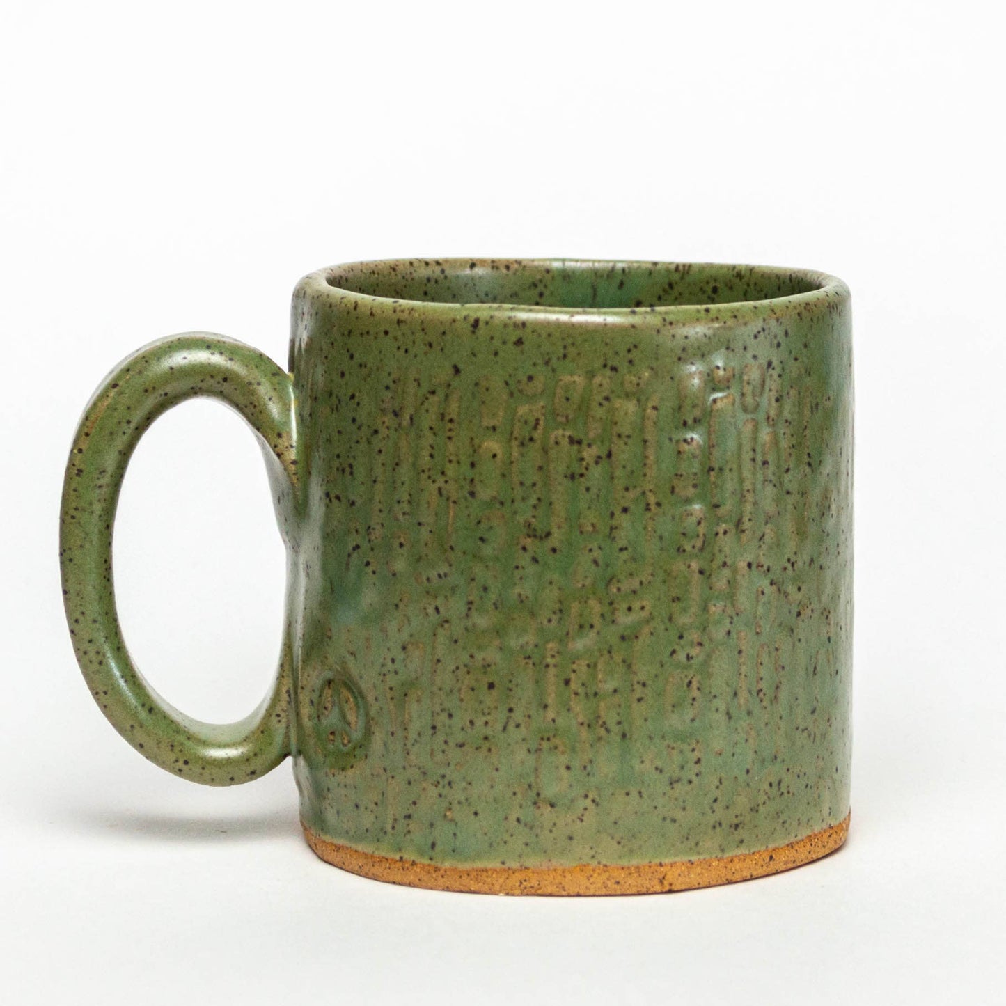 Pottery - White Squirrel Handmade in Ohio Ceramic 10oz Green Mug