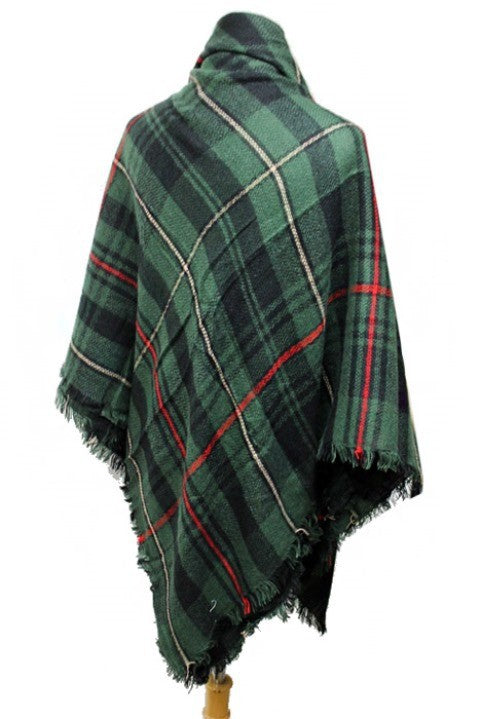 Scarf - Blanket Scarf - Oversized Square in Multi Color Plaids