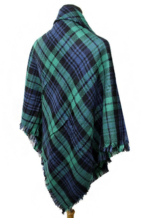 Scarf - Blanket Scarf - Oversized Square in Multi Color Plaids