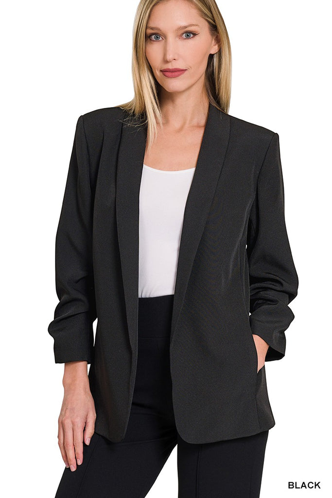 Blazer - Classic Open Front Blazer with Lining