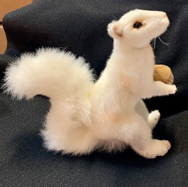 Stuffed Animal - Hansa White Squirrel Replica - Handmade from Recycled Materials