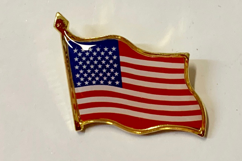 Patriotic Jewelry - Hat/Lapel Pin - Small Wavy Flag