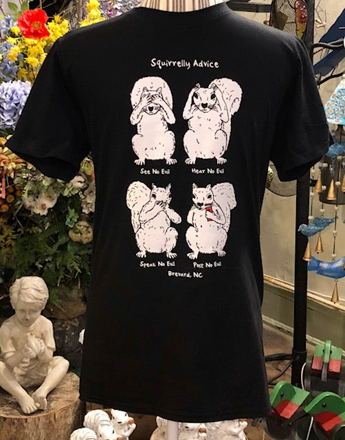 T-Shirt - Adult - See No Evil, Hear No Evil, Speak No Evil, Post No Evil - Short Sleeve Crew Neck in Black