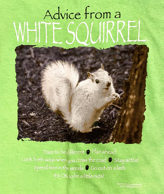T-Shirt - Kids - Youth - Advice from a White Squirrel - Short Sleeve Crew Neck in Lime Green
