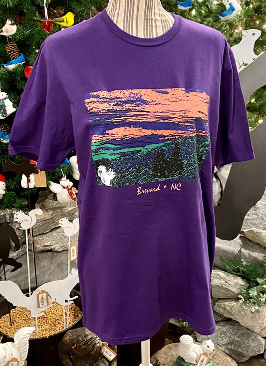 T-Shirt - Adult - Mountain Scene Squirrel - Short Sleeve Crew Neck